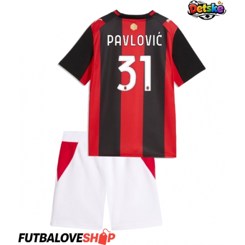 Dres AC Milan Strahinja Pavlovic #31 Domáci pre deti 2026-27 Krátky Rukáv (+ trenírky)